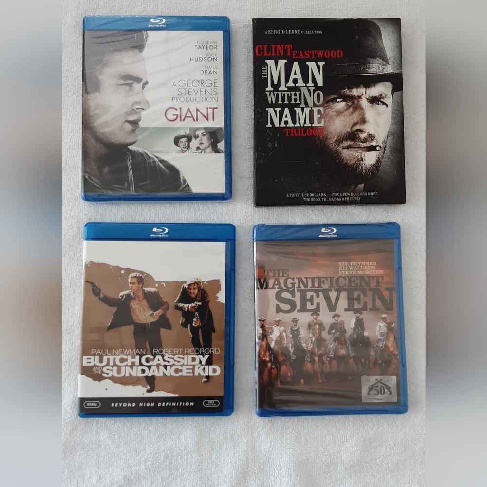 Blu-ray Movie Collection with Blue Cases Lot Of 4 Westerns